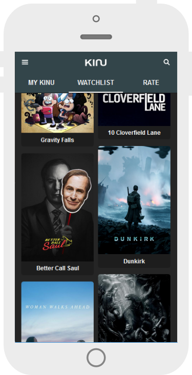Kinu App Alternative Movie Recommendations View
